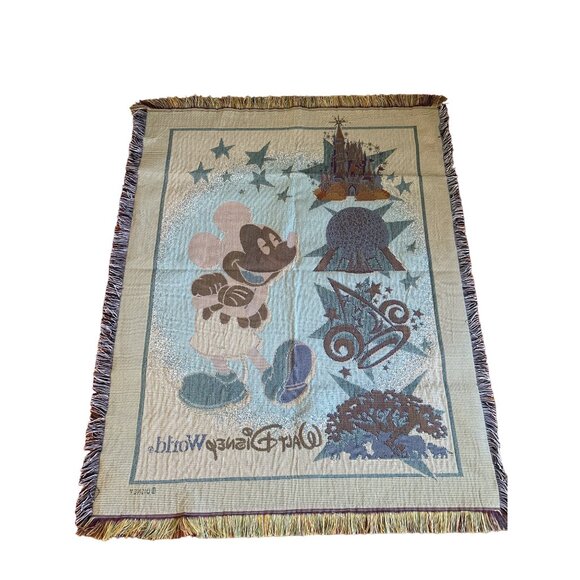 Disney Mickey Mouse Throw Depicting 4 Disney Parks, 49X62 - Picture 5 of 5